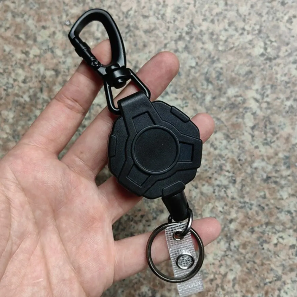 2 Pcs Keychain Prevents Loss Elastic Retractable Keychains Accessories Buckle Abs Carabiner Keyring