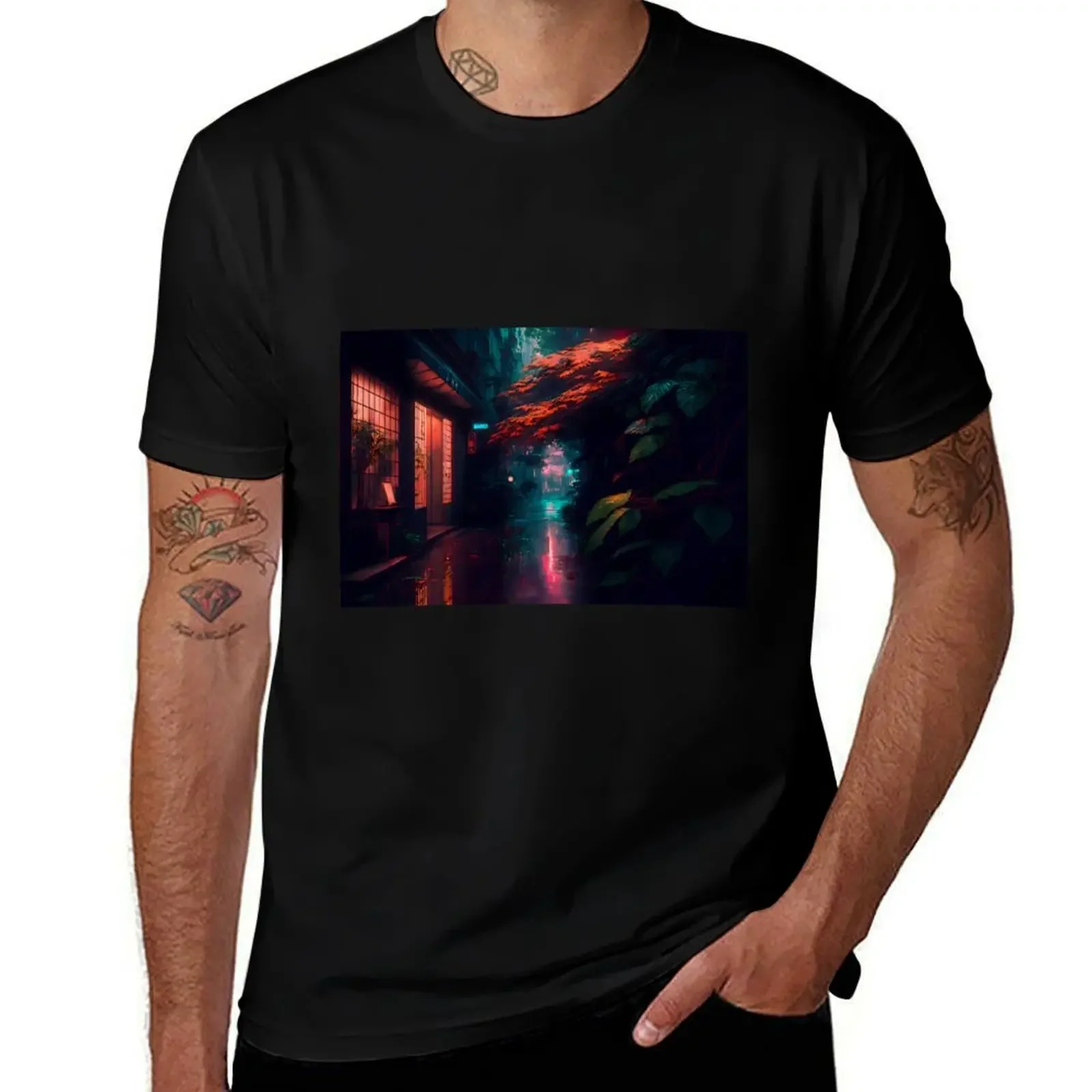 

Rainy Alleyway in Kyoto Japan Alleyway Rain in Kyoto T-Shirt Funny t-shirt plus size clothes anime mens shirts graphic tee