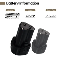 10.8V 3000mAh/4000mAh  Li-ion Battery For Makita BL1013 BL1014 BL 1013 BL 1014 LCT203W 194550-6 194551-4 195332-9 DF030D