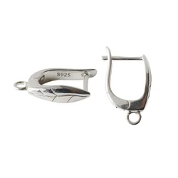 925 Sterling Silver Lever back Earring Hook with open jump rings, Earring Connector Clasp DIY Accessories