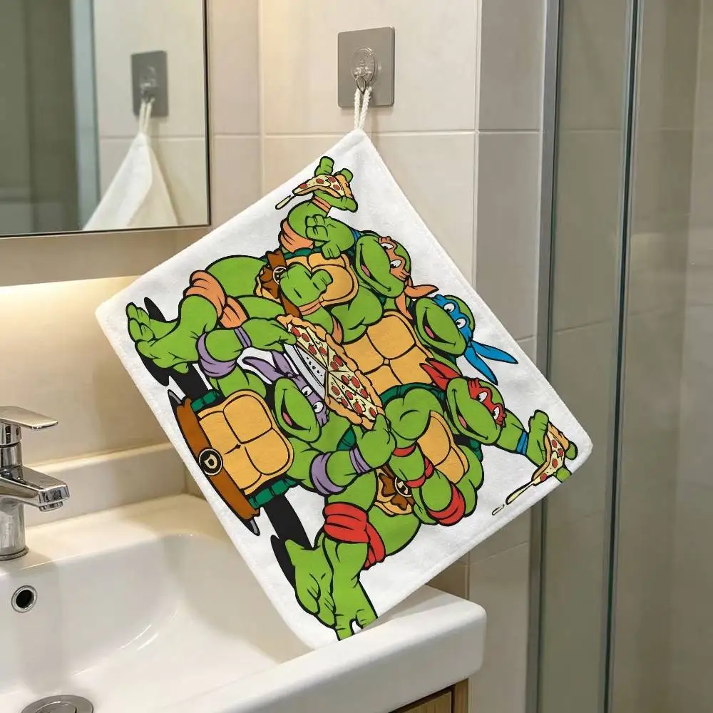 Classic Ninja Turtles Urban Household Hanging Towel Polyester Cotton Hand Wiping Towel Sturdy For Bathroom Bedroom