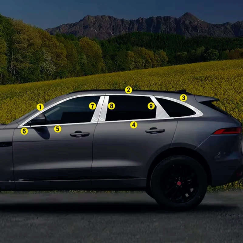 

12/18pcs for JAGUAR F-pace Stainless Steel Window Trim Body Door Edge Light Strip Modification Fpace