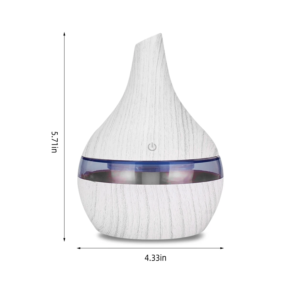 

300ml USB Humidifier Essential Oil Diffuser for Home Office Yoga Quiet Ultrasonic Aromatherapy with 2 Oils Auto Shut Off Cool