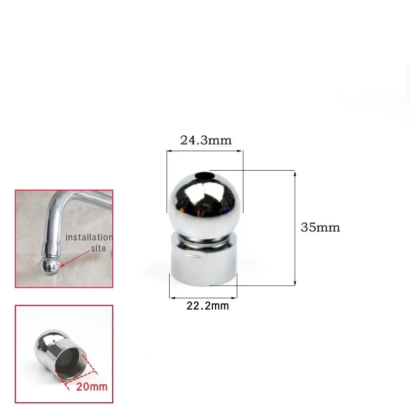 Ball Joint Adjustable Angle Swivel Adapter Shower Head Copper Sprinkler Head Spout Top Spray Parts for Bath Shower Replacement