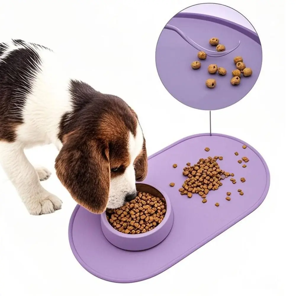High Quality Silicone Pet Food Mat Waterproof Raised Edges Dog Food Mat BPA-Free Easy Clean Cat Feeding Mat Pet Supplies