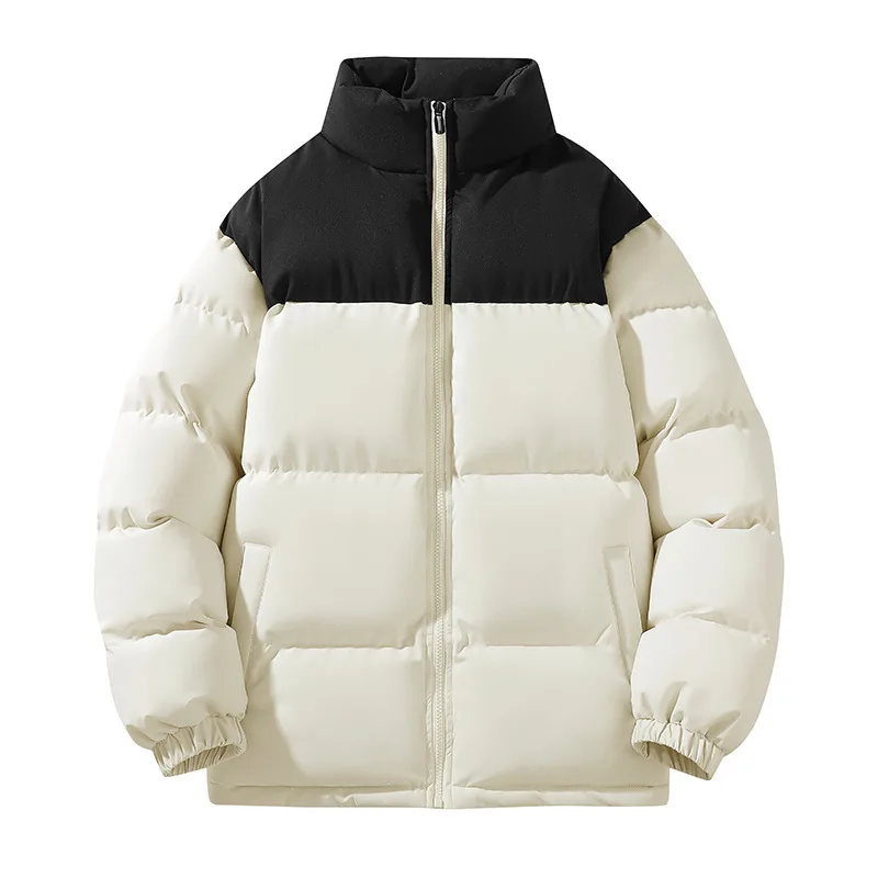 

Зимний хлопковый тюнет с подкладкой, свободный крой, воротник-стойка, мужская теплая верхняя одежда, повседневная длинная молния с боковой застежкой