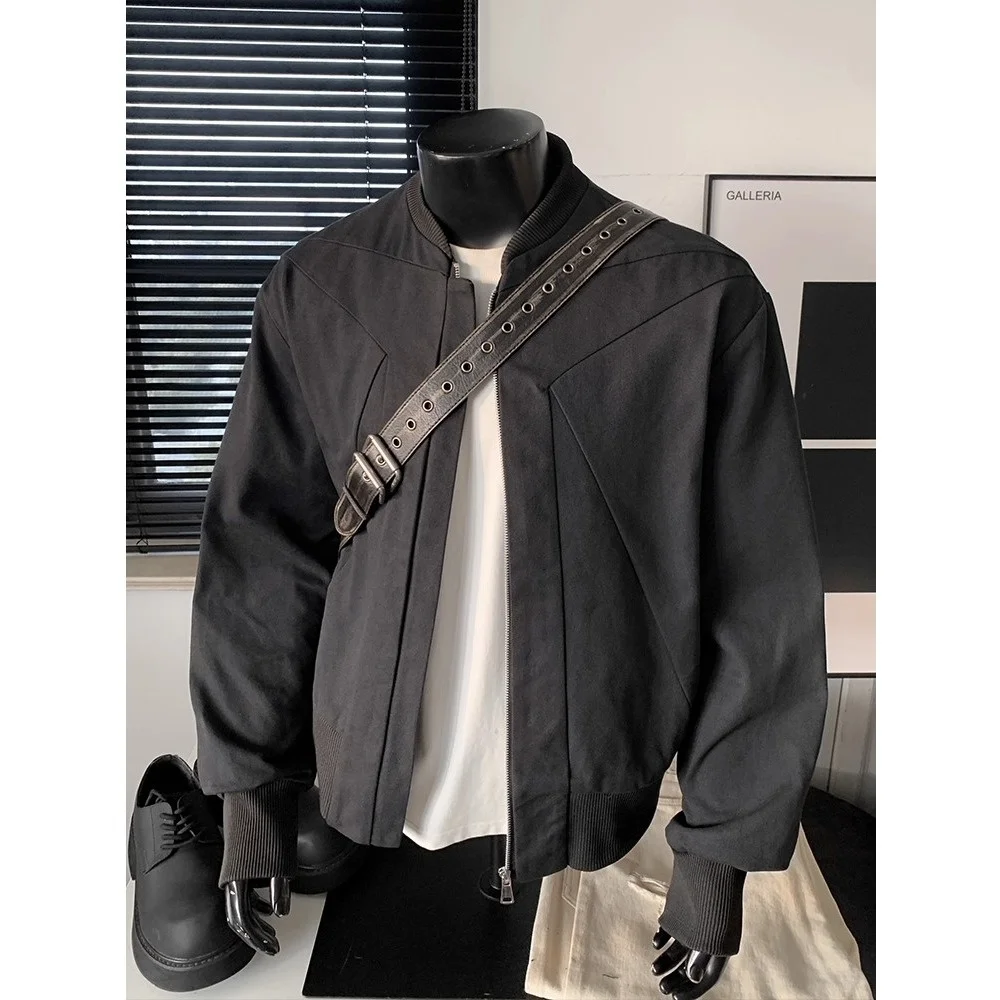

American Retro Cleanfit Deconstructed Detroit Zipper Jaet Men's High Street Design Sensation Baseball orm Workwear Coat