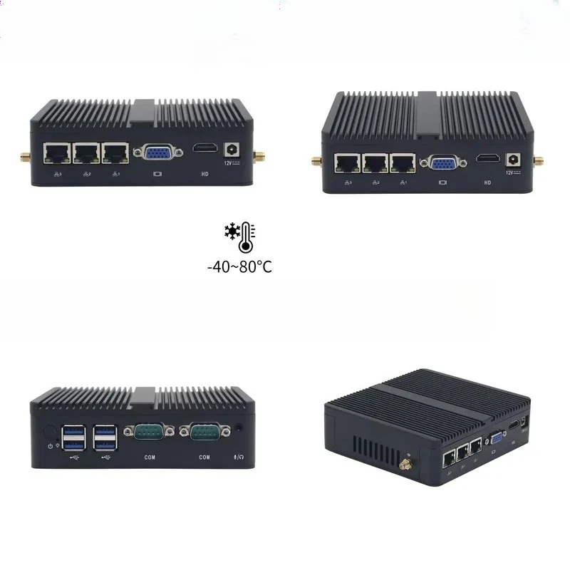 Fanless Industrial Mini PC N100 N95 12th Gen | 3x i226-V 2.5G LAN Soft Router Firewall Embedded Computer