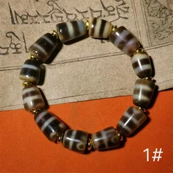 1pcs/lot Natural Ancient Weathered Broken Bead Agate Bracelet men women gem jewelry folk-custom wholesale weathered pattern