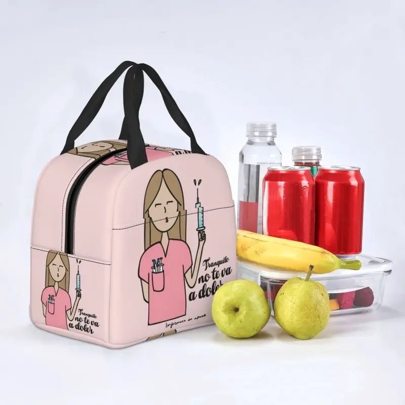 Enfermera En Apuros Doctor Nurse Lunch Bag Women Portable Cooler Thermal Insulated Lunch Box Picnic Storage Food Bento Box