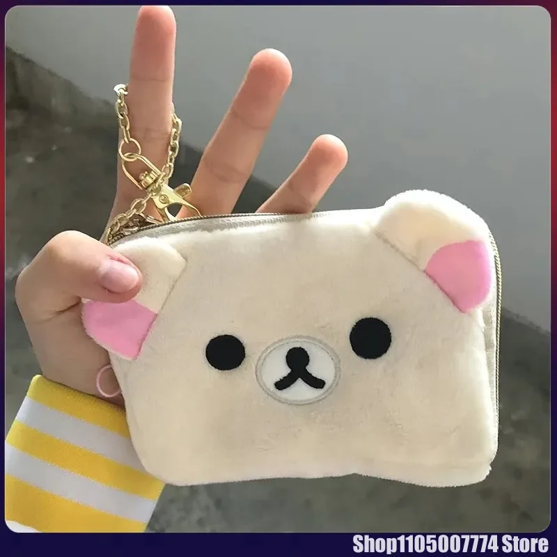

Новинка 2026 года, Kawaii Rilakkuma, периферийный прозрачный кошелек, чехол для карт в стиле аниме и чехол для ключей, органайзер для хранения, подарок на день рождения для девочек