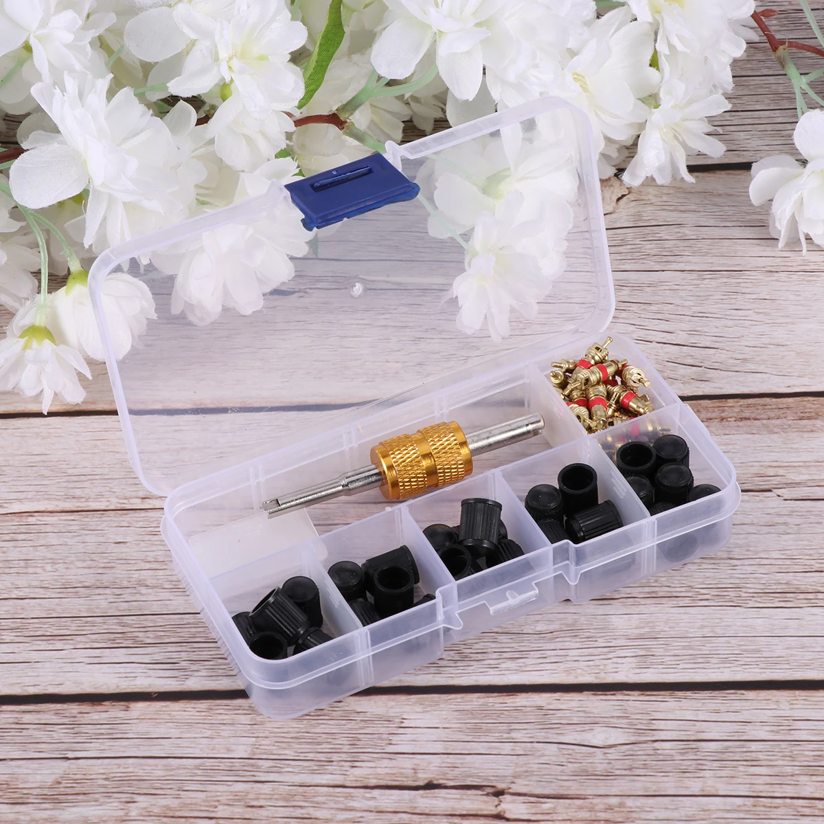 

61pcs Tire Wrench Valve Stem Repair Tool For Cars Trucks Bikes Motorcycles Tyre Core Removal Installation Kit Core Wrench