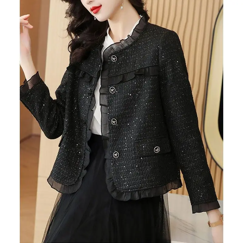 Autumn Style Black Short Women\'s Small Fragrant Style Jacket Women\'s Spring and Autumn New Fashion Temperament Autumn Jackets