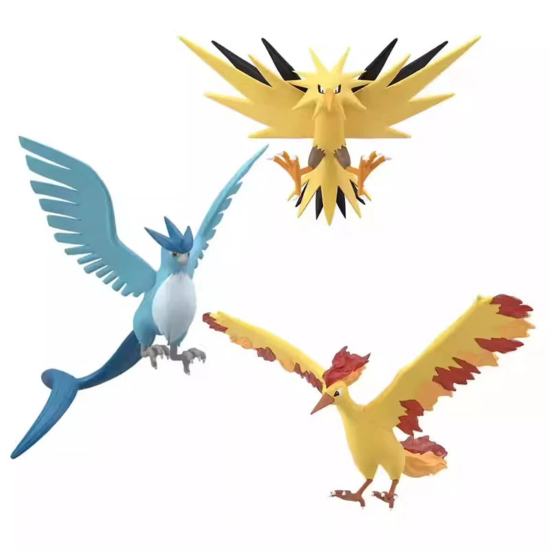 Genuine BANDAI 1/20 Scale world Legendary bird Pokemon Kanto region Articuno Moltres Zapdos Anime Action Figure Model Toys Gift