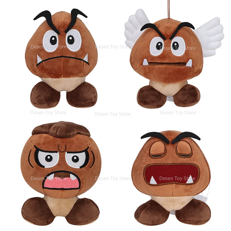 New Mario Bros Plush Goomba Wing Goomba Stuffed Anime Animal Doll Plushie for Kids Birthday Xmas Gift