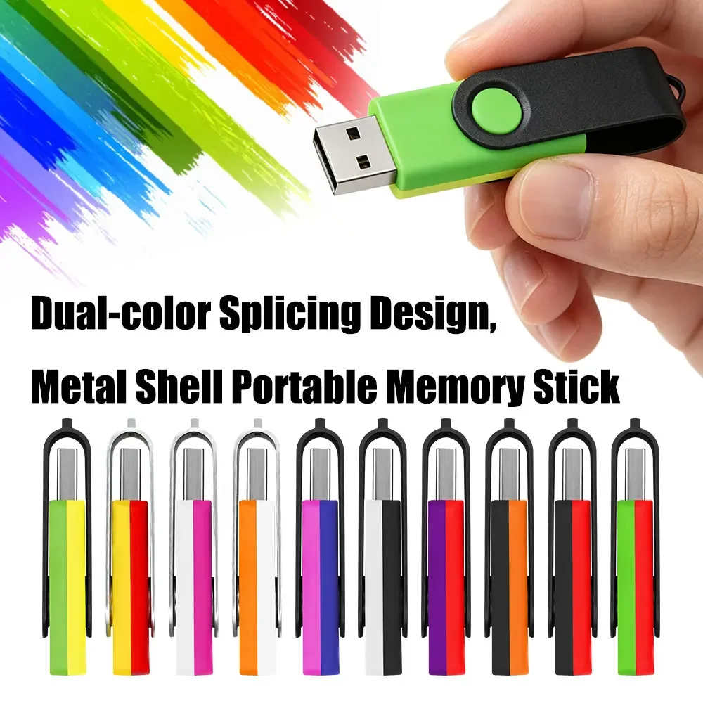 100PCS LOT USB2.0 Flash Drive Free Custom Logo Pendrive 1GB 2GB 4GB Pen Drive 8GB 16GB Memory Stick 32GB 64GB USB Stick Gift