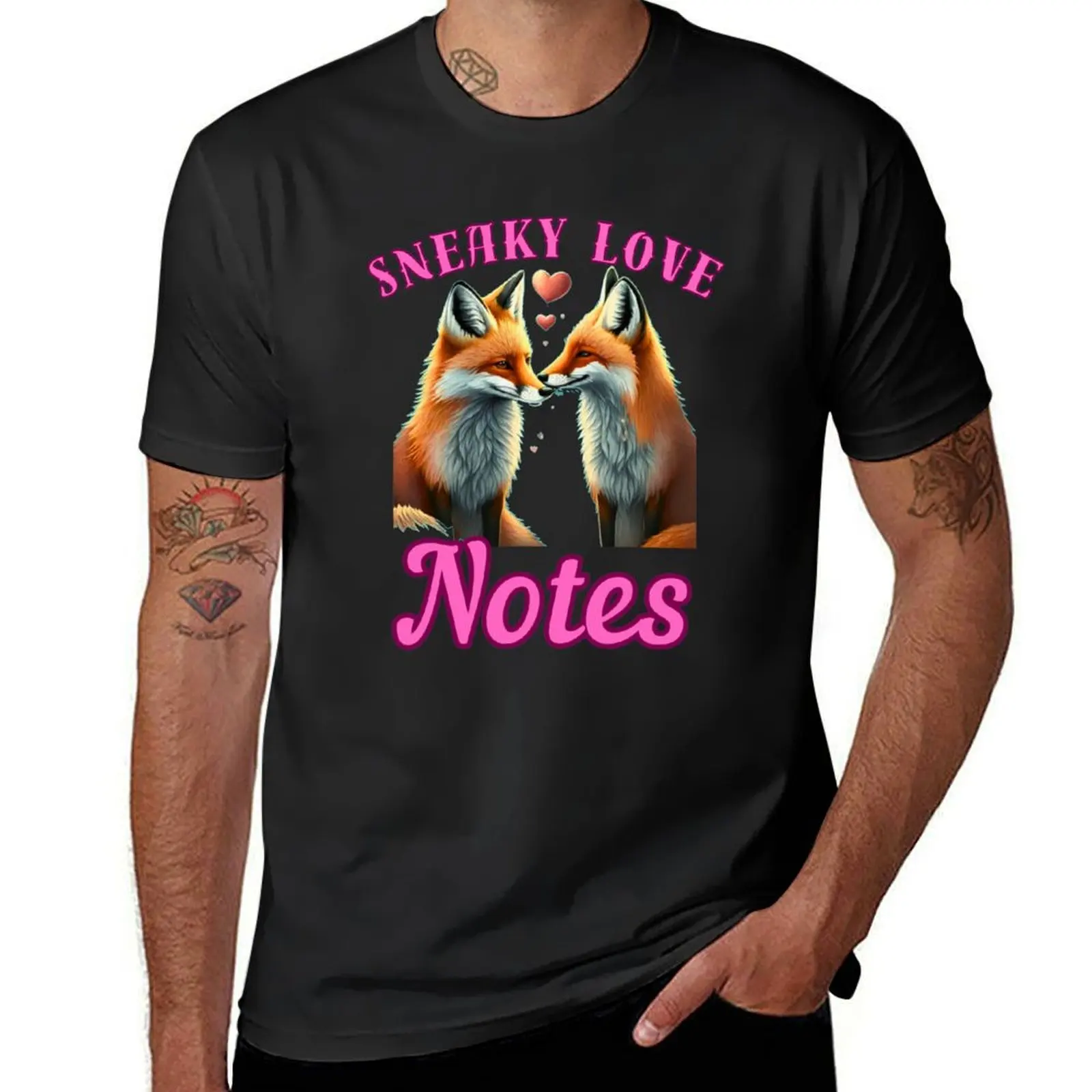 

Sneaky Love Notes. fox foxes T-Shirt summer clothes animal prinfor boys oversizeds vintage clothes mens graphic t-shirts pack