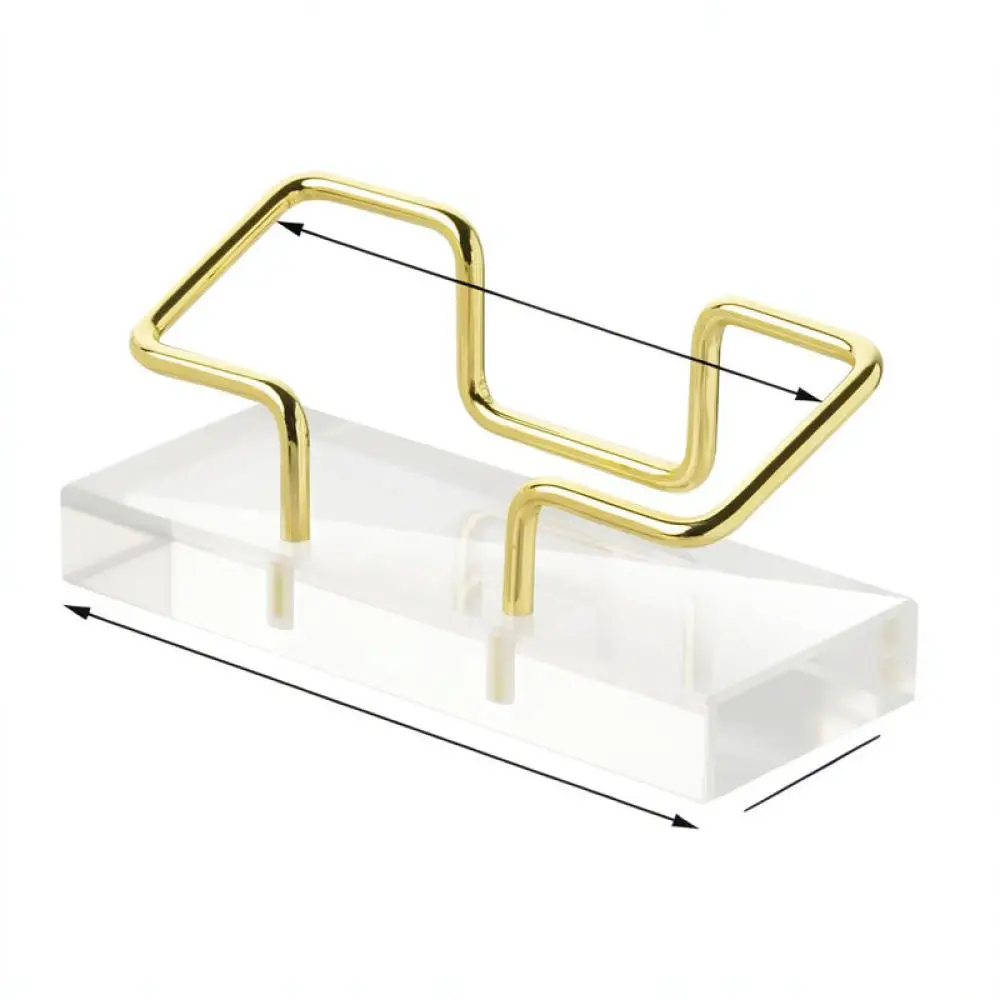 Desktop Business Card Organizer Clear Acrylic Metal Holder Modern Office Desk Stationery Storage Display Rack Accessories