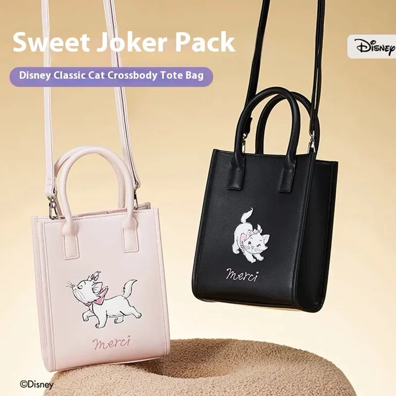 Miniso-Série Mariecat Clássico Crossbody Sacola, Commuter Moda Portátil, Kawaii Bolsa de Ombro, Marca Famosa, Disney, Novo, Corte, 2024