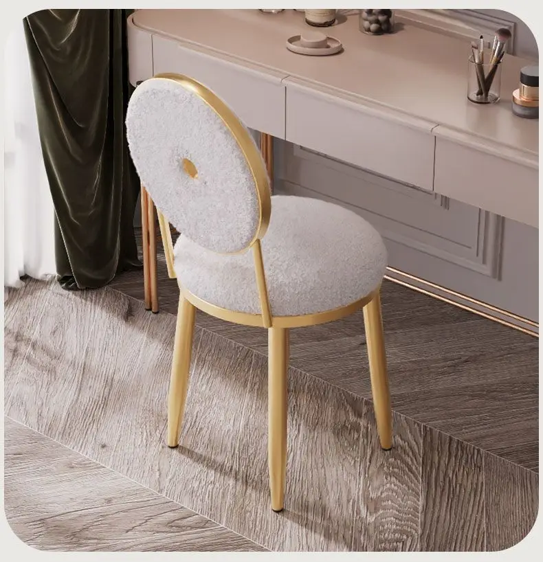 

Household Dressing Stool Manicure Chair Princess Wind Bedroom Makeup Stools Bedroom Furniture Creative Donut Shape Vanity Chairs