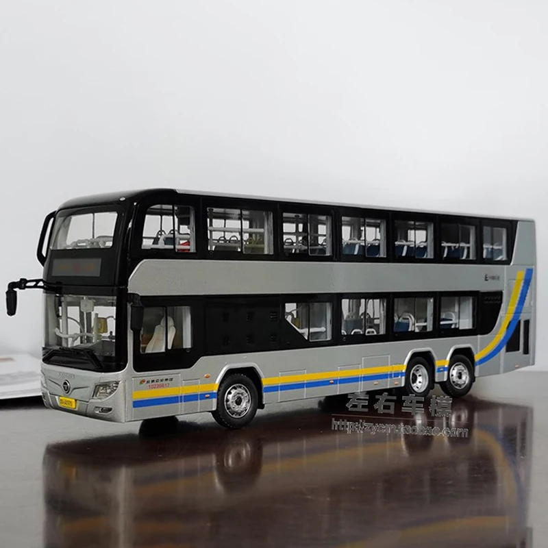 1:43 Scale Diecast Alloy FOTON Beijing New Energy Double Decker Bus Toys Cars Model Classics Adult Souvenir Gifts Static Display