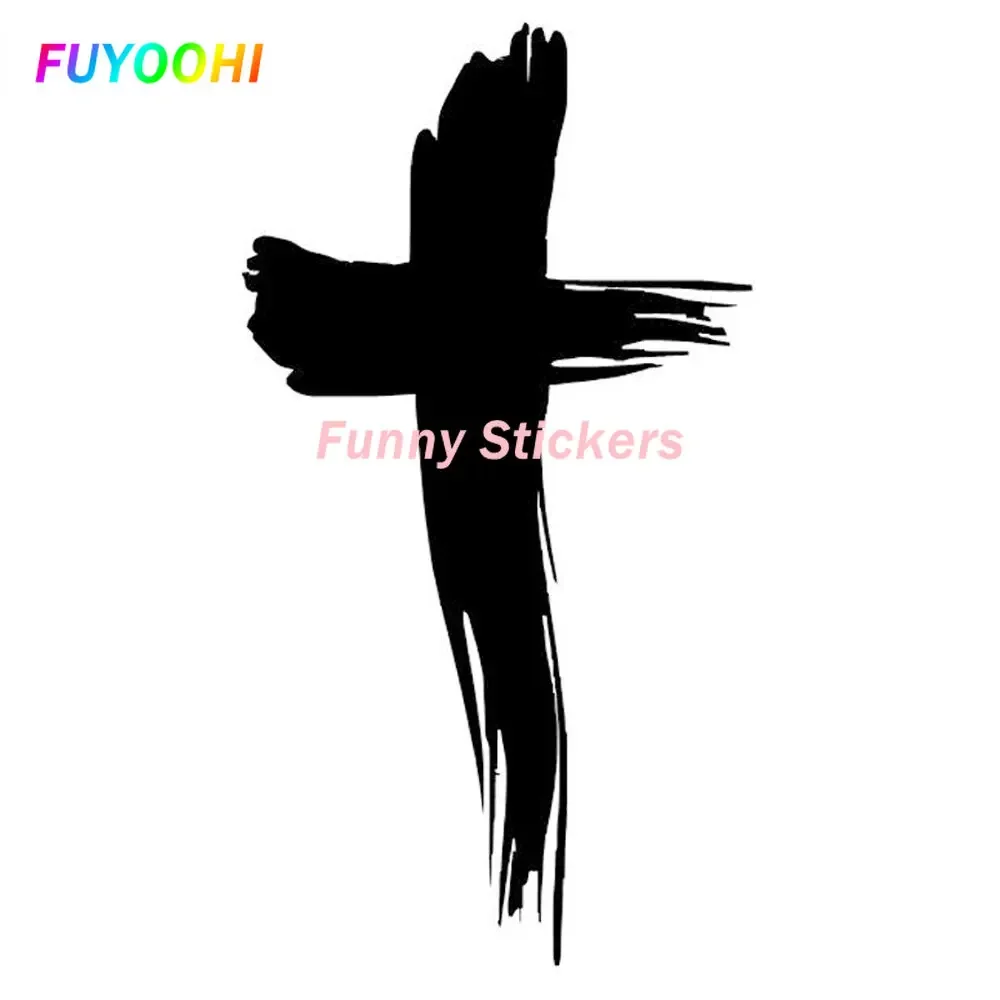 

FUYOOHI Play Stickers Cross Fashion Black/white Vinyl Decal Car Window Sticker Religious Jesus The Whole Body Glue Sticker