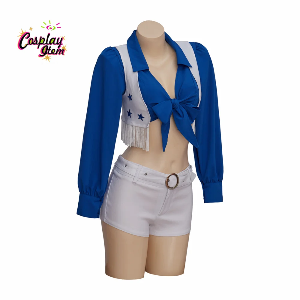 Cowboy Cheerleader Costume High School Girl Cheerleading Uniform Crop Top with Shorts Set Sexy Women Cheerleading Costume