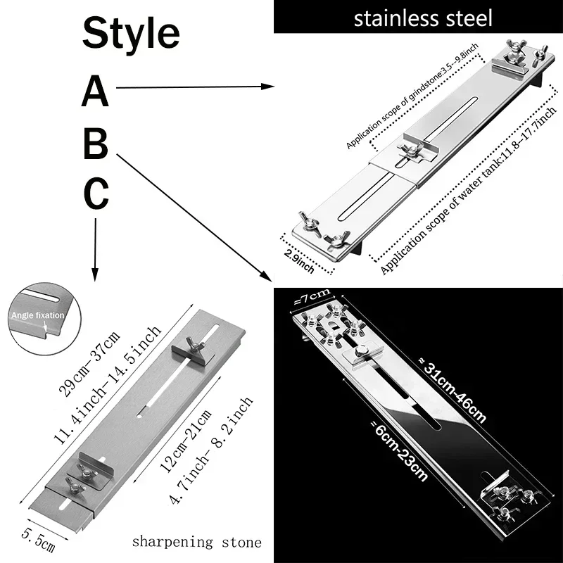 Support pour pierre à aiguiser, pont d'évier en acier inoxydable – Récipient réglable pour pierre à 7 à 24 cm, pierre à huile, pierre naturelle, pierre diamant Hongchou