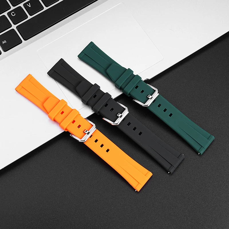 Pulseira de silicone de liberação rápida para tag heuer f1 golfo aquaracer carrera rolex água fantasma pulseira de relógio de borracha 19/20/21/22mm