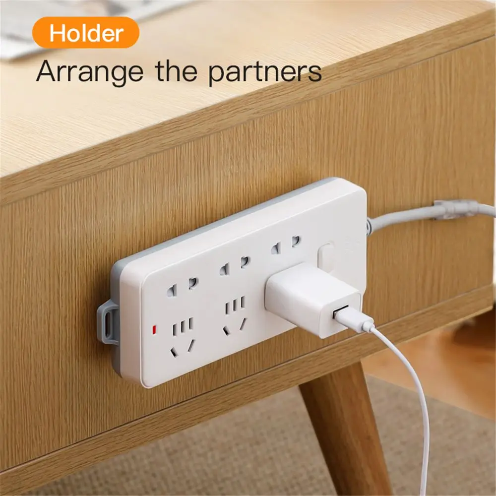 New Wall-Mounted Sticker Punch-free Plug Fixer Home Self-Adhesive Socket Fixer Seamless Power Strip Holder