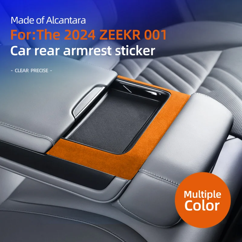 

For ZEEKR 001 2024 Car rear armrest decoration modification sticker Alcantara suede car accessories