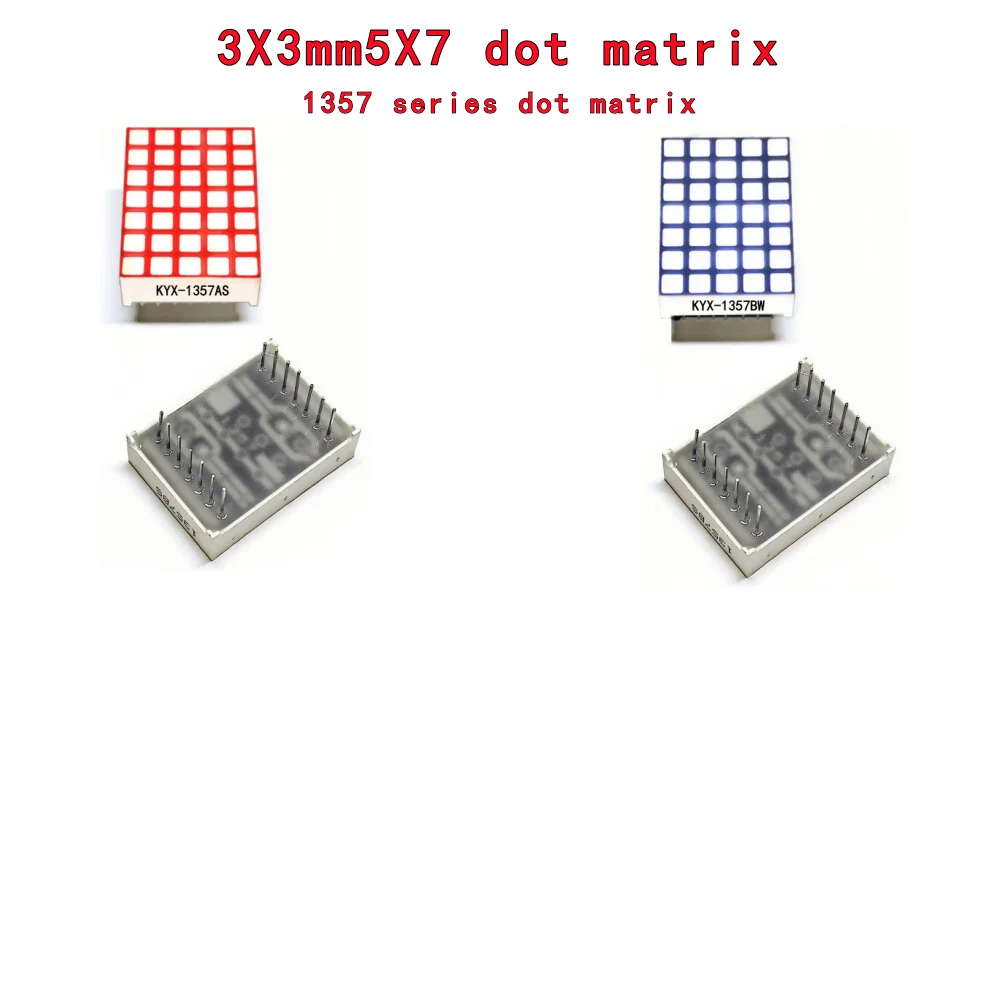 10 قطعة ф3X3mm 5X7 شاشة مصفوفة نقطية 20.5X28.5 مللي متر شاشة مصفوفة 1357 سلسلة عرض مصفوفة نقطية