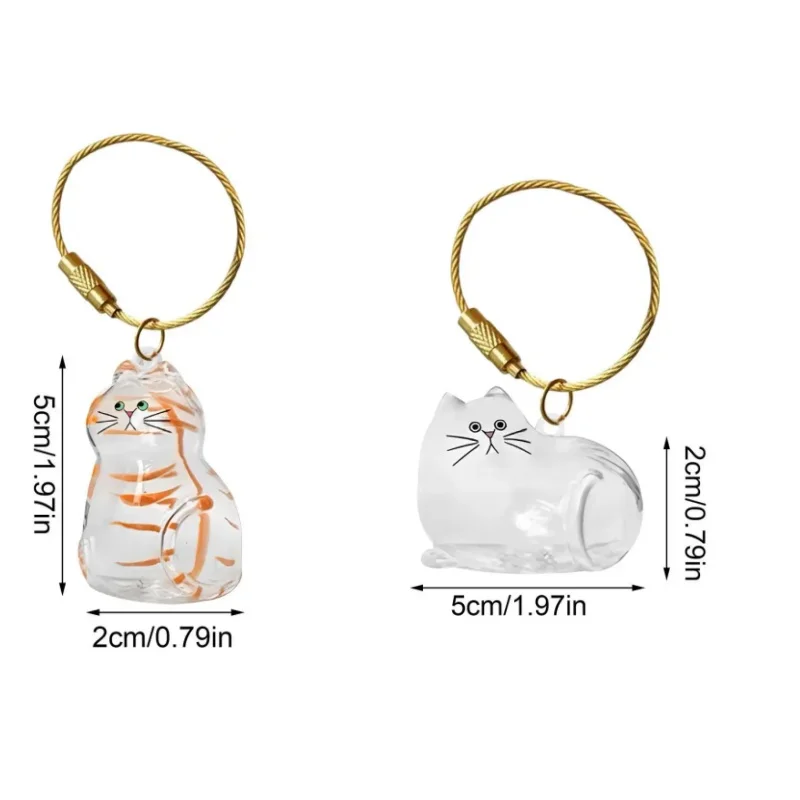1PC Clear Pet Hair Storage Box DIY Memorial Decoration Gift Cat Fur Storage Container Hanging Cat Keychain Pendant for Pet Lover