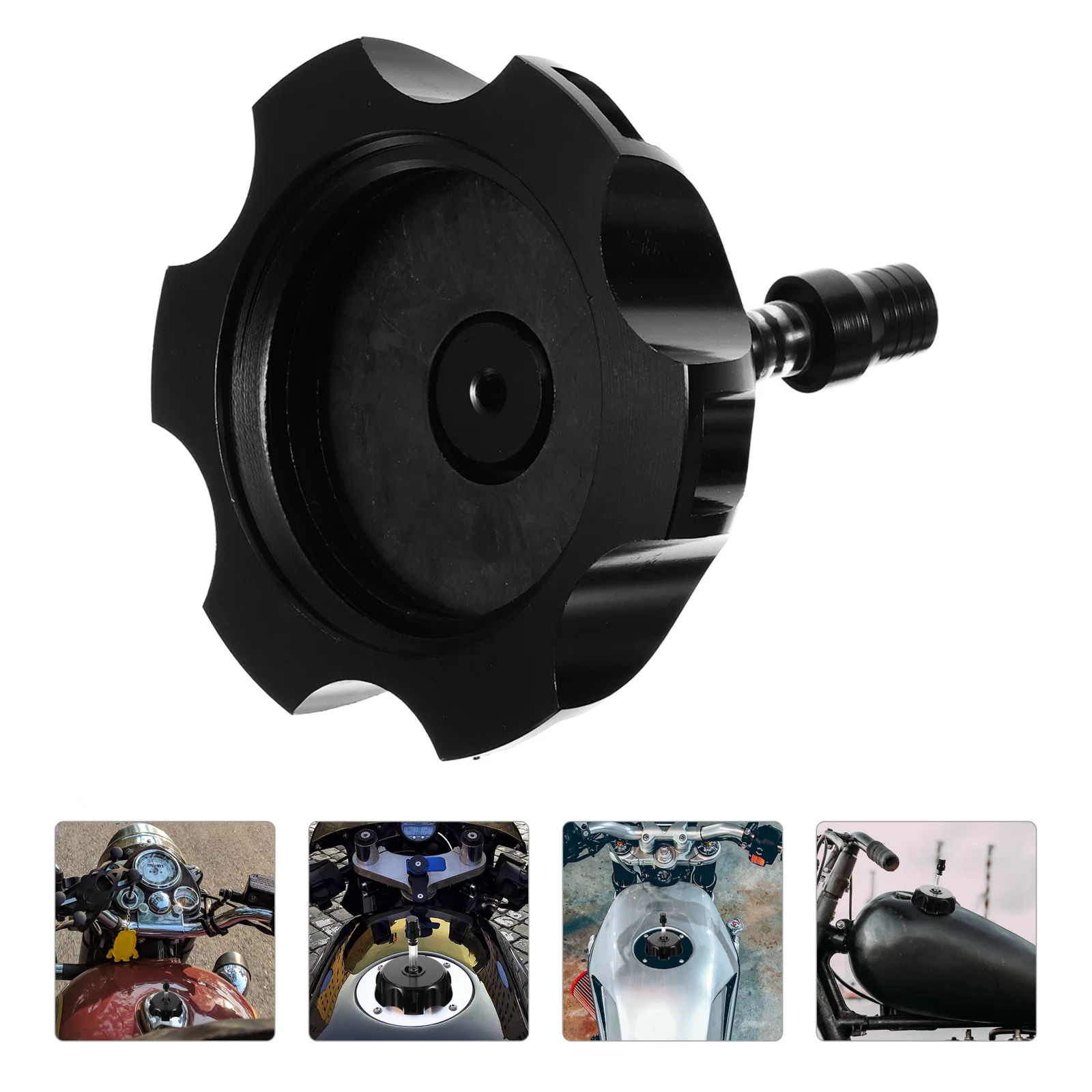 

Motorcycle Fuel Cap Aluminum Alloy Hexagonal Black Motorbike Fuel Tank Covers Coating Compatible Modified Parts Metal Covers