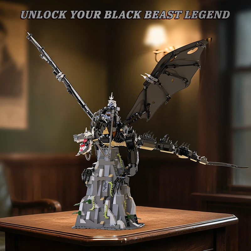 1361 Uds. Juego de bloques de construcción Witch King Fell Beast, juguete, Kit de modelo de dragón Medieval MOC Nazgul para adultos y niños, regalo para seguidores de niño y niña