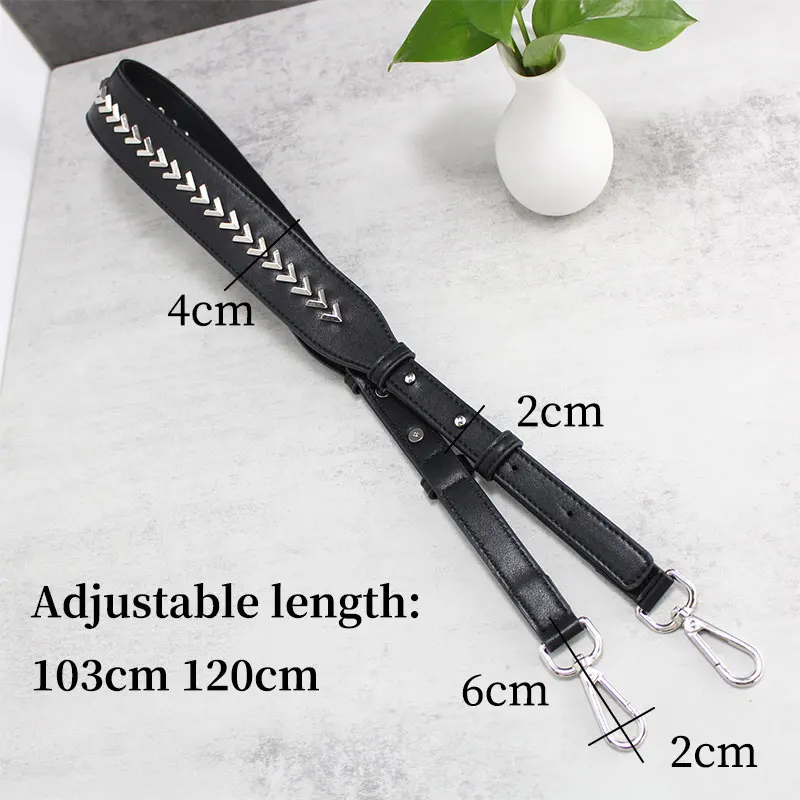 TINBERON Ladies Bag Straps Suitable for Rivet Bags Fashion Shoulder Bag Strap Adjustable Belt Silver Rivet Accessories Bag Strap