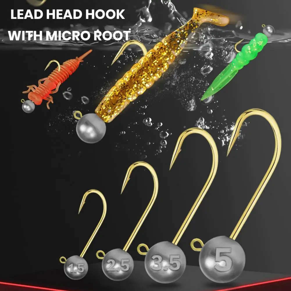 

10Pcs 1.5g/2.5g/3.5g/5g Sharp Fishhooks Crank Jig Head Hook Stainless Metal Hard Bait Soft Worm Jig Hook Fishing Track Hook