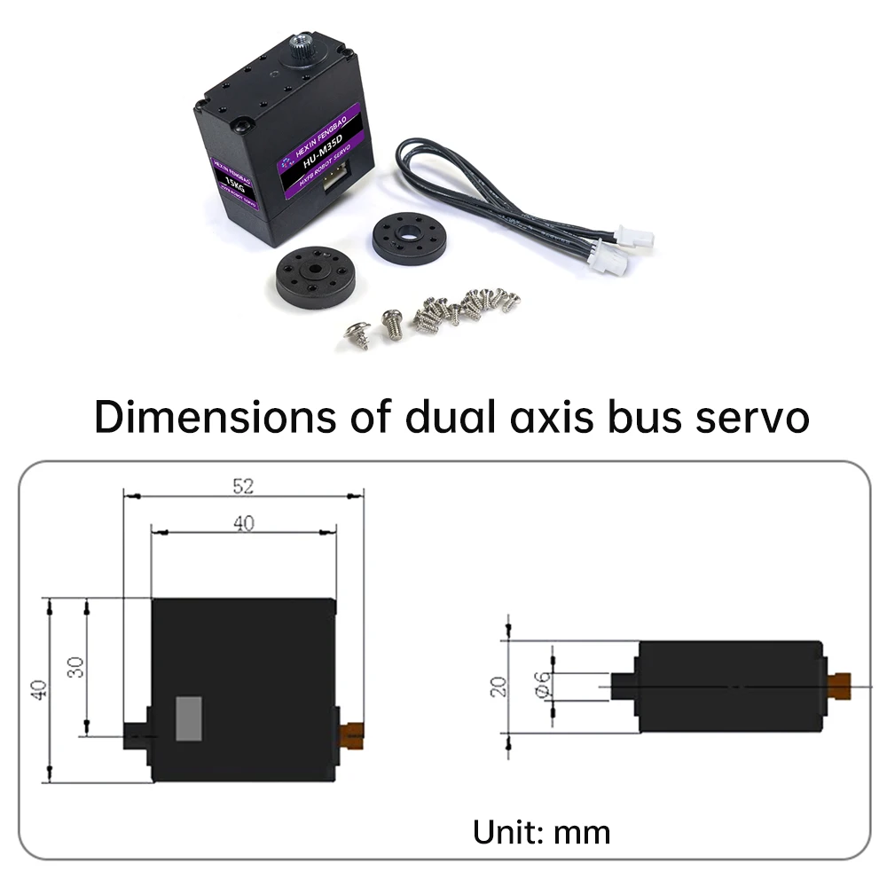 Imagem -06 - Braço do Robô do Servo Motor de Metal Servo Serial Bus Inteligente Eixo Simples ou Duplo Instrumento de Teste Servo de Alto Torque