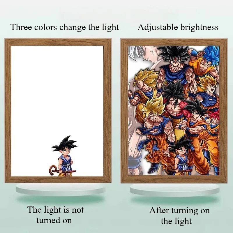 

Dragon Ball Series Light Decorative Painting Night Light Kakarotto Vegeta IV Majin Buu Decorations Rechargeable Gift Cartoon ID