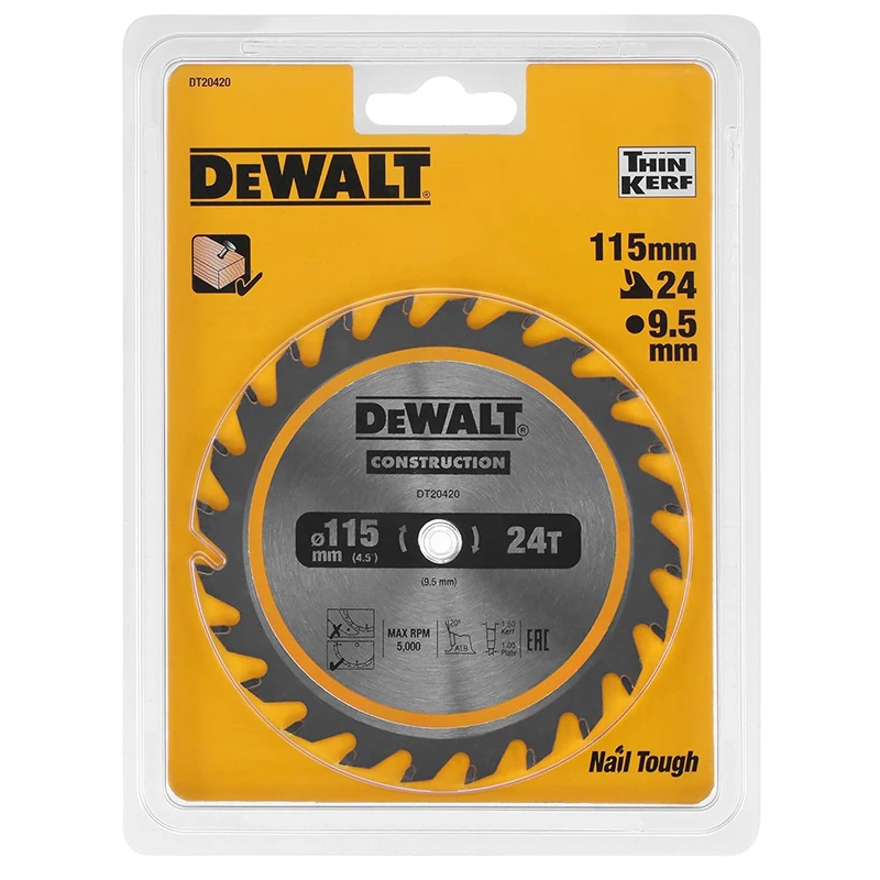 DEWALT DT20420 شفرات منشار دائري لأعمال النجارة 115X9.5 مللي متر 24T ملحقات أدوات القطع السريع