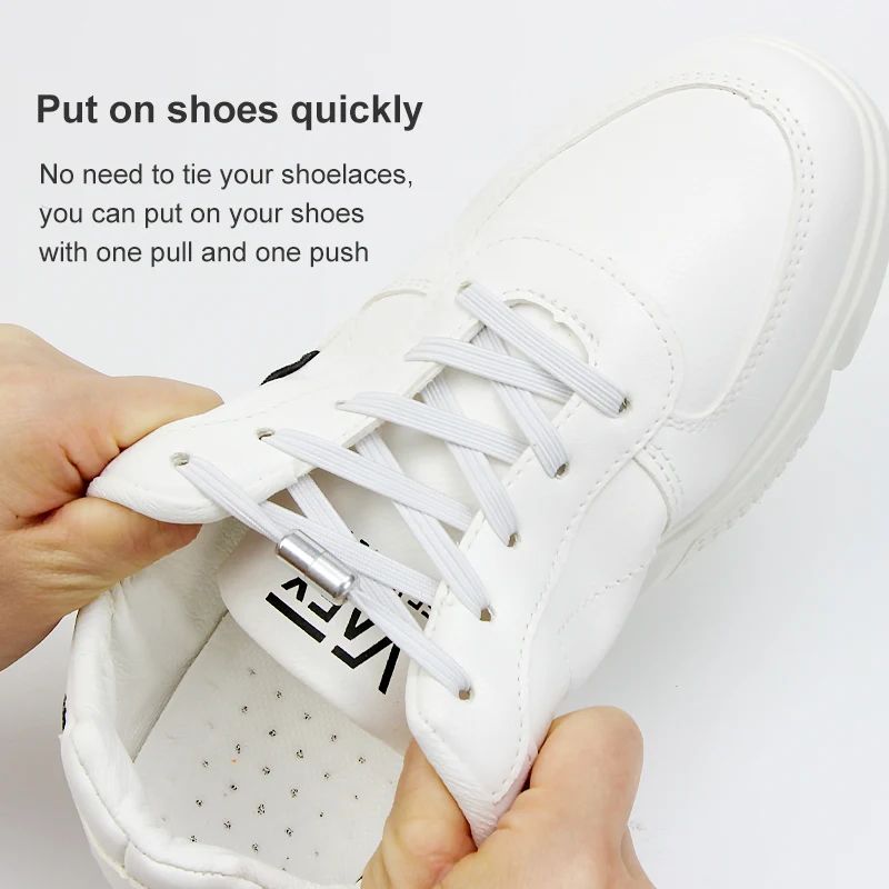 

Elastic Shoelaces No Tie Metal Lock Shoe Laces For Kids Adult Sneakers Quick Shoe Lace Flat Shoelaces Lazy Shoestrings 14 Colors