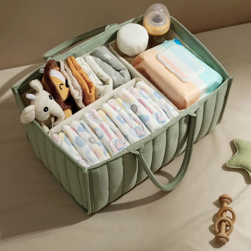 Solid Baby Diaper Storage Bag Multifunction Diaper Bag Foldable Portable for Outings Large Capacity Handbag Mother Baby Products