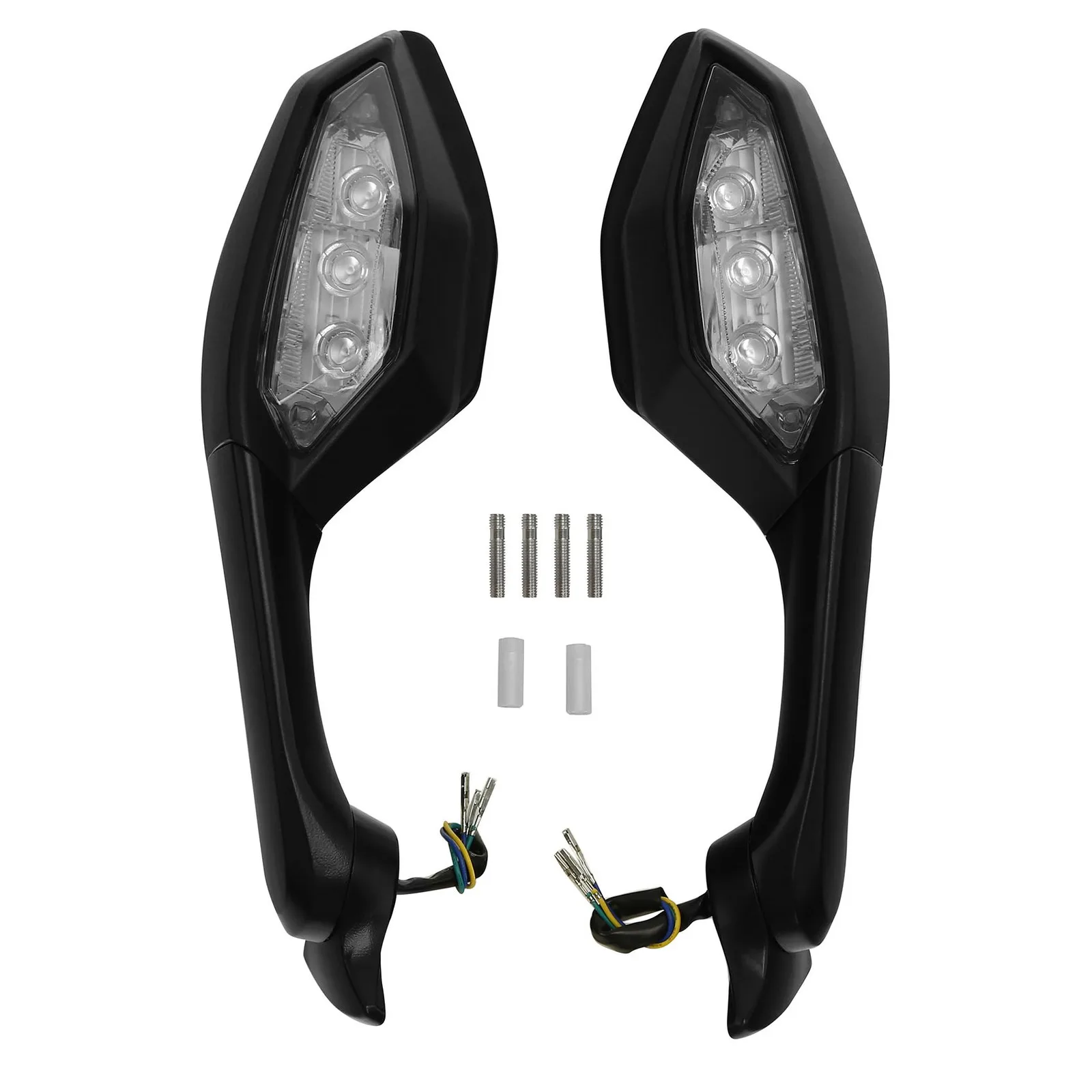 Rear View Mirrors LED Turn Signals Fit For Yamaha YZF R1 2015-25 YZF R6 17-2022