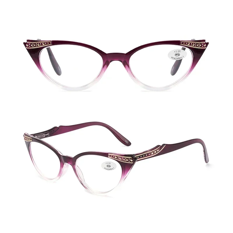 Read Magnification Cat Eye Frame Vision Care Presbyopia Glasses Hyperopia Eyewear Women Reading Glasses Computer Eyeglasses