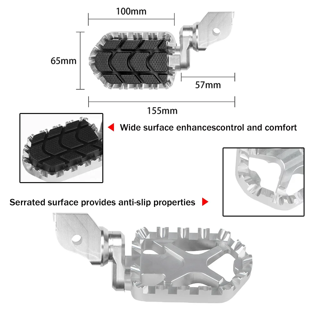 For BMW R1250GS R1200GS Adventure ADV Highway Adjustable Footpegs Foot Pegs Motorcycle Front Footrest R1250 R1200 GS 2013-2022