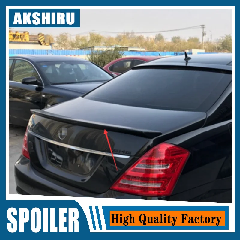 Für Mercedes S-Klasse W221 2006–2013 AMG-Stil ABS-Material Spoiler Heckklappe Flügel Hecklippe für