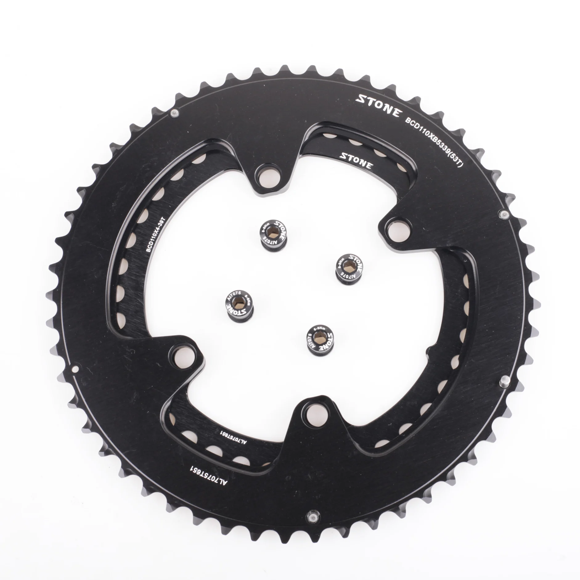 ストーンダブルチェーンリングbcd,110mm,4ボルト46t 32t 48t 33t 50t