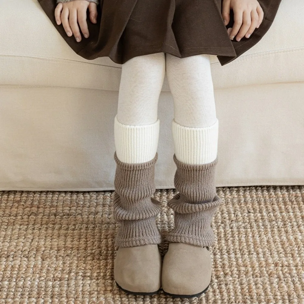 

New Thickened Leg Warmers Lolita Knitted Middle Tube Socks Harajuku Mid-Calf Sock Autumn and Winter