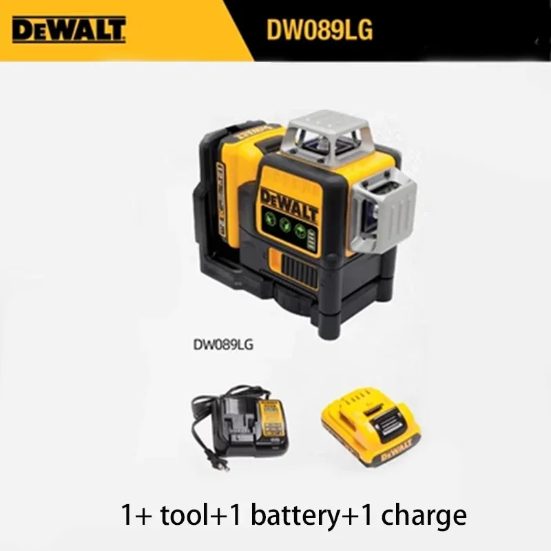 

Dewalt DW089LG 12 Lines 3 Sides*360 Degree Vertical 12V Lithium Battery Laser Level Horizontal Green Meter Outdoor