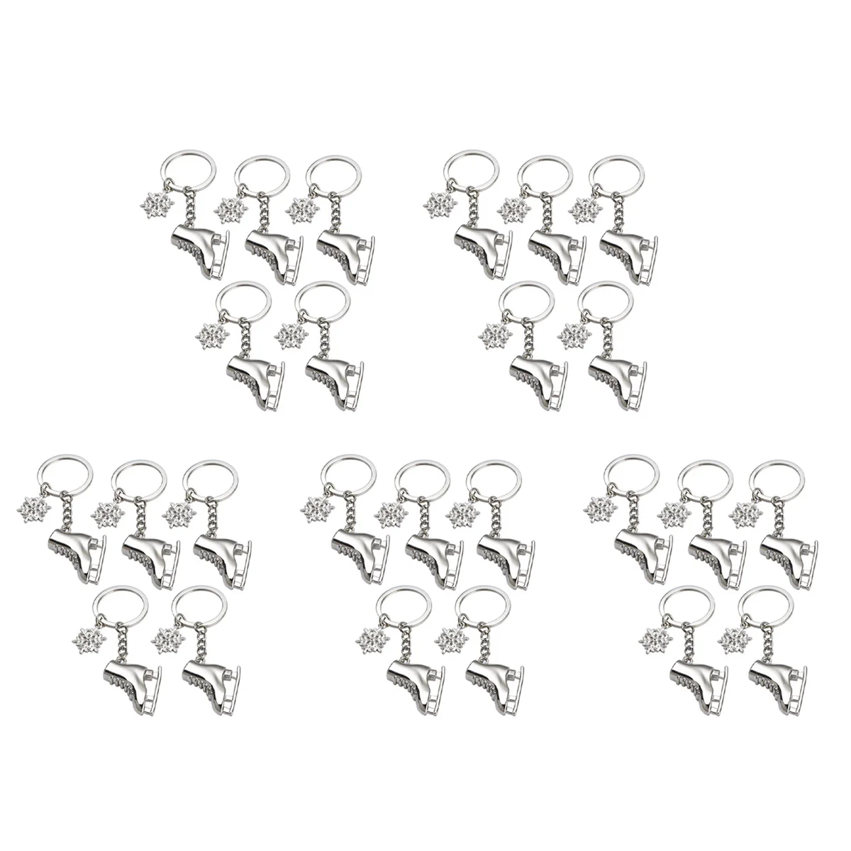 25 Pack Ice Skates Snowflake Keychain Gift 3D Skating Skate Shoe Key Ring for Winter Gift